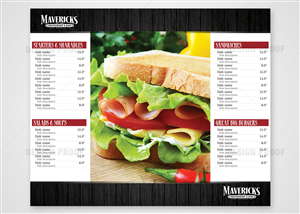 Menu Design by CENTERSPREAD for David Dobbs Enterprises / Menu Designs | Design: #3903615