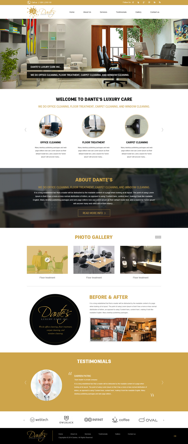 Wordpress Design by pb for Dante's Luxury Care | Design #3721696