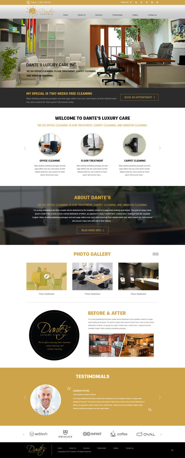 Wordpress Design by pb for Dante's Luxury Care | Design: #3762598