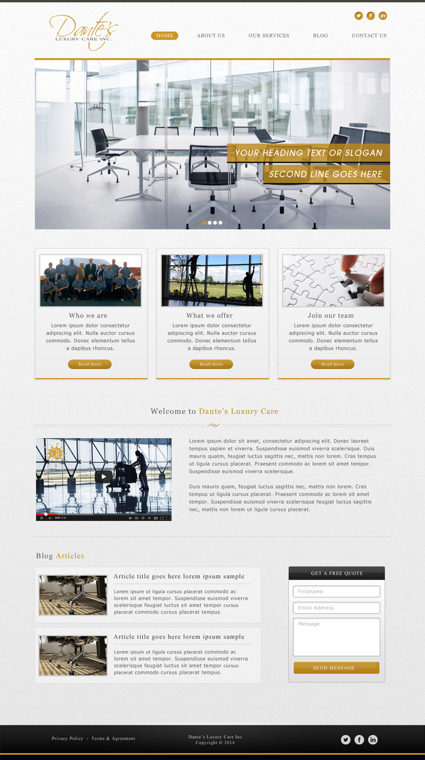 Wordpress Design by JM for Dante's Luxury Care | Design #3747597