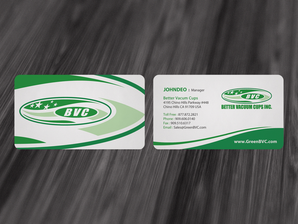 Business Card Design by diRtY.EMM for Better Vacuum Cups Inc | Design #969034