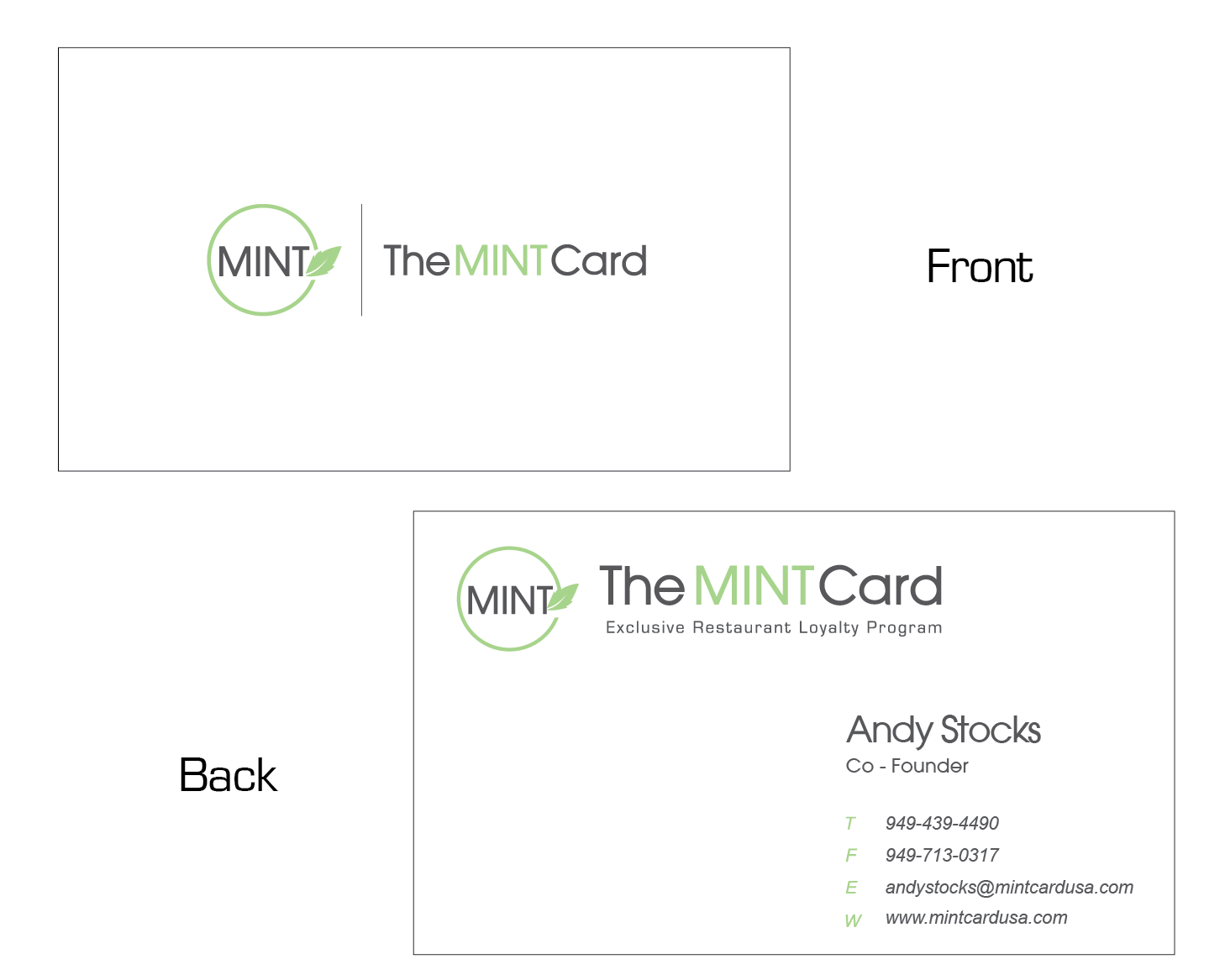 Mint Card Business Card 23 Business Card Designs for mint