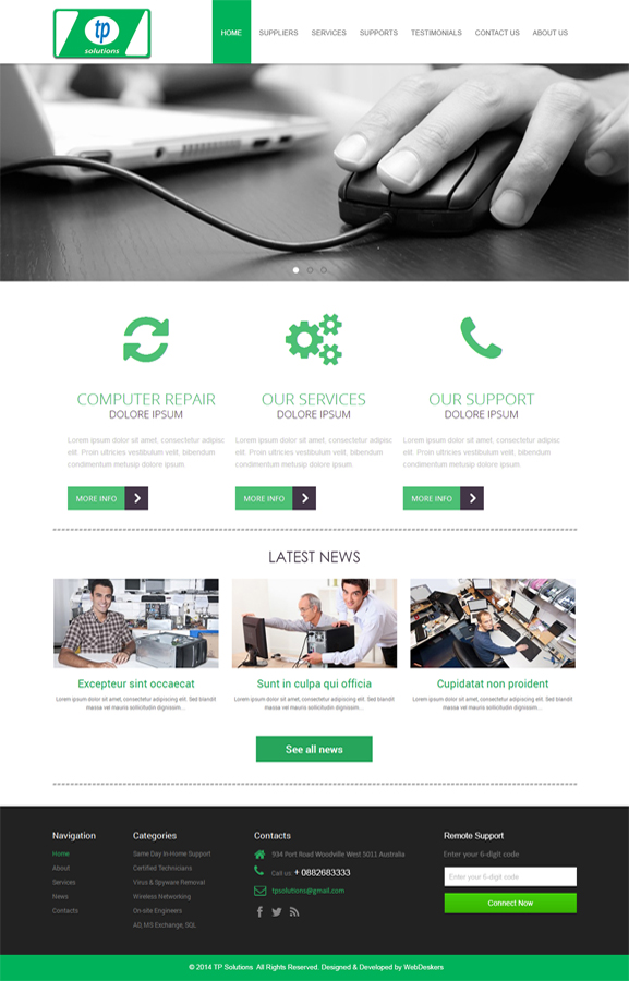 Wordpress Design by TheCodeWire for TP Solutions | Design #3816895