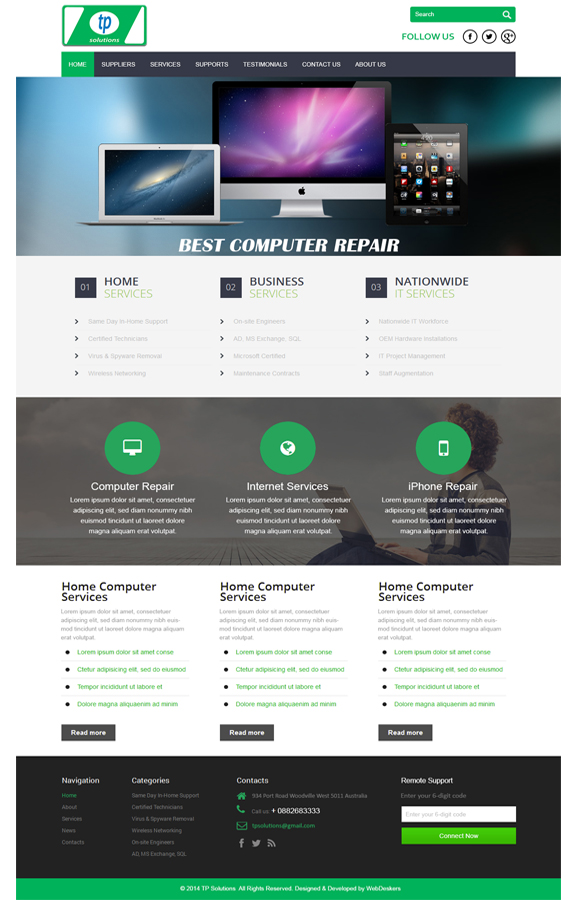 Wordpress Design by TheCodeWire for TP Solutions | Design #3816901