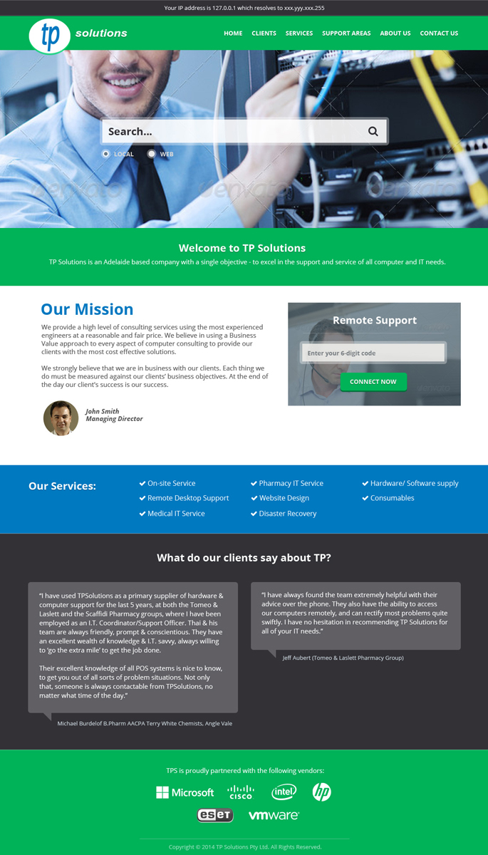 Wordpress Design by loukoz for TP Solutions | Design #3757249