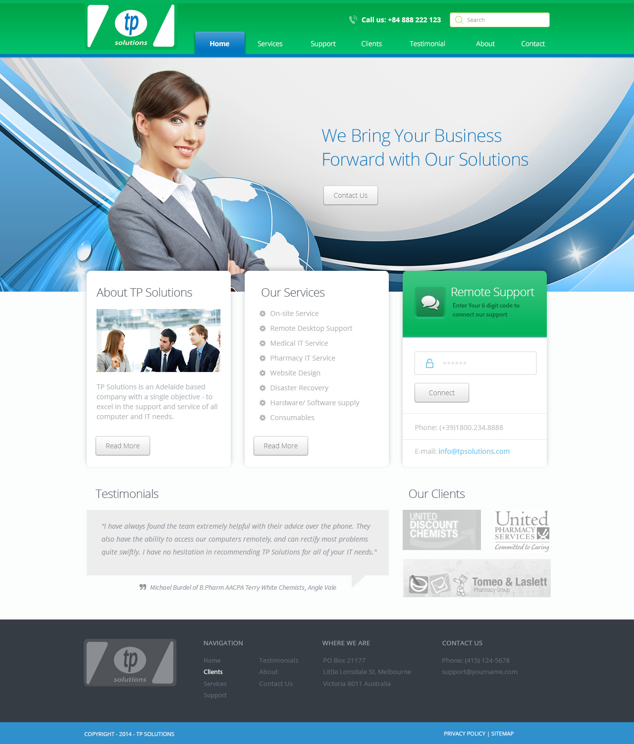 Wordpress Design by Emmanuel for TP Solutions | Design #3779329