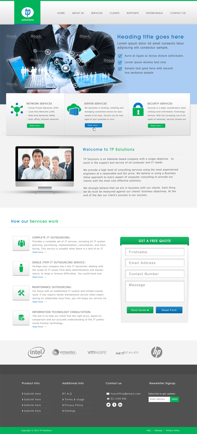 Wordpress Design by JM for TP Solutions | Design #3738268