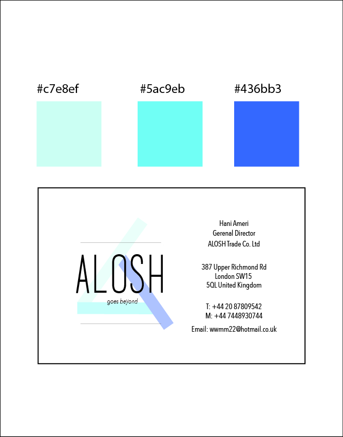 Design de Carte de Visite par faststrangers pour ALOSH TRADE CO. Ltd | Design #3720902