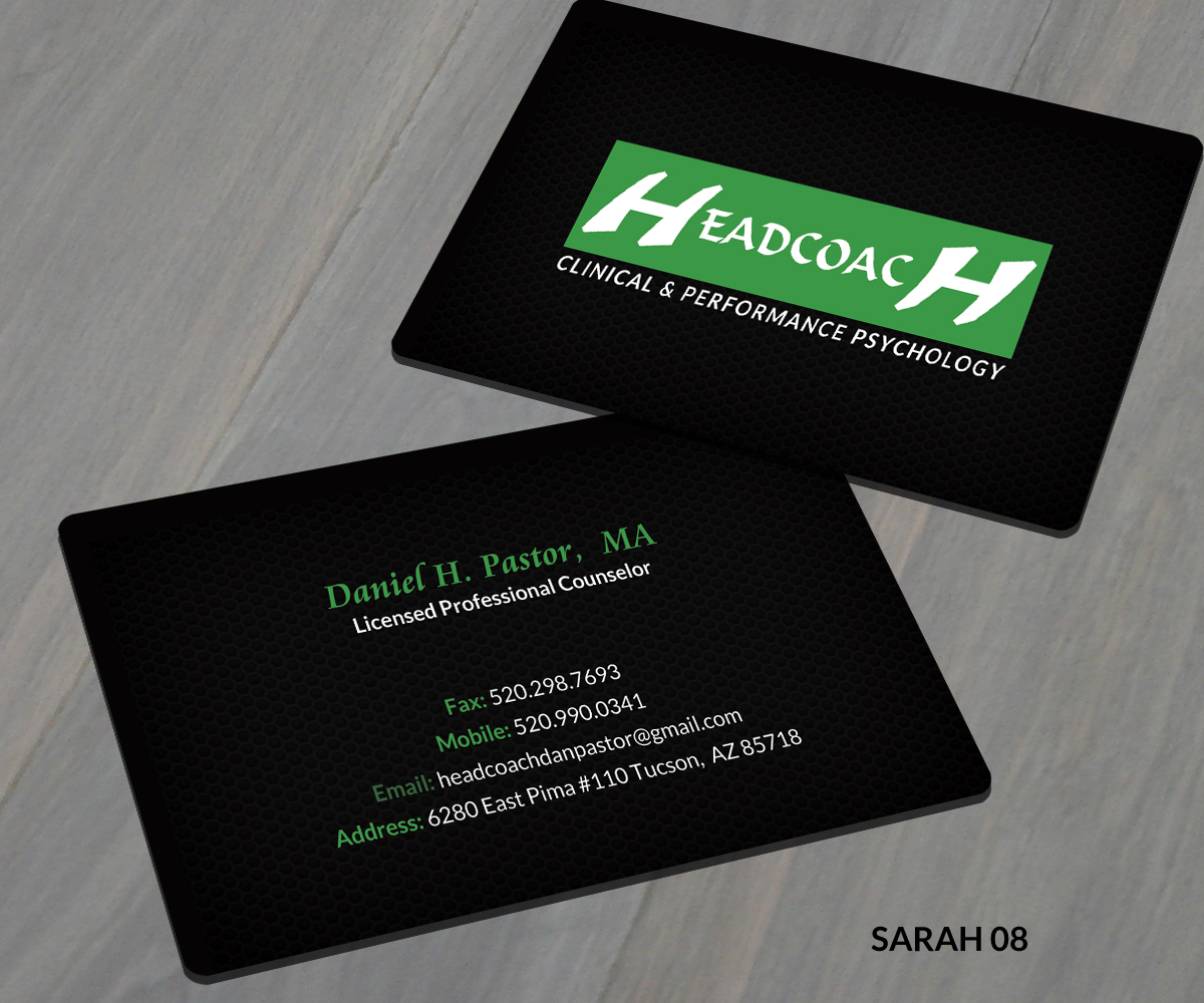 Diseño de Tarjeta de Presentación por Sarah Haroon para Headcoach Dan Pastor | Diseño #3731296