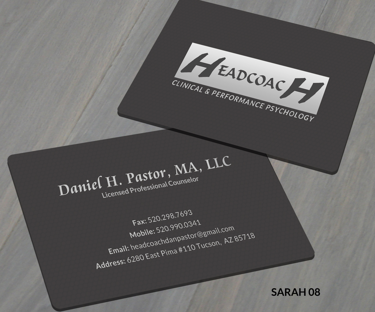 Business Card Design by Sarah Haroon for Headcoach Dan Pastor | Design #3747126