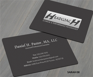 Business Card Design by Sarah Haroon for Headcoach Dan Pastor | Design: #3747126