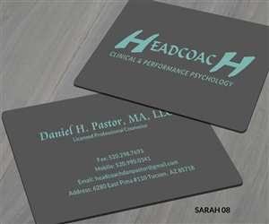 Business Card Design by Sarah Haroon for Headcoach Dan Pastor | Design: #3760225