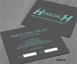 Business Card Design by Sarah Haroon for Headcoach Dan Pastor | Design: #3761703