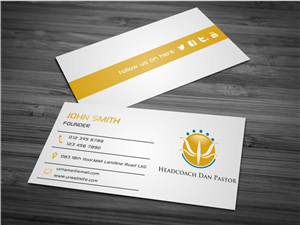 Diseño de Tarjeta de Presentación por AwsomeD para Headcoach Dan Pastor | Diseño: #3711489