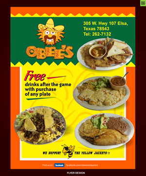 obee's/ yellow jackets football season  | Diseño de Flyer por designgreen