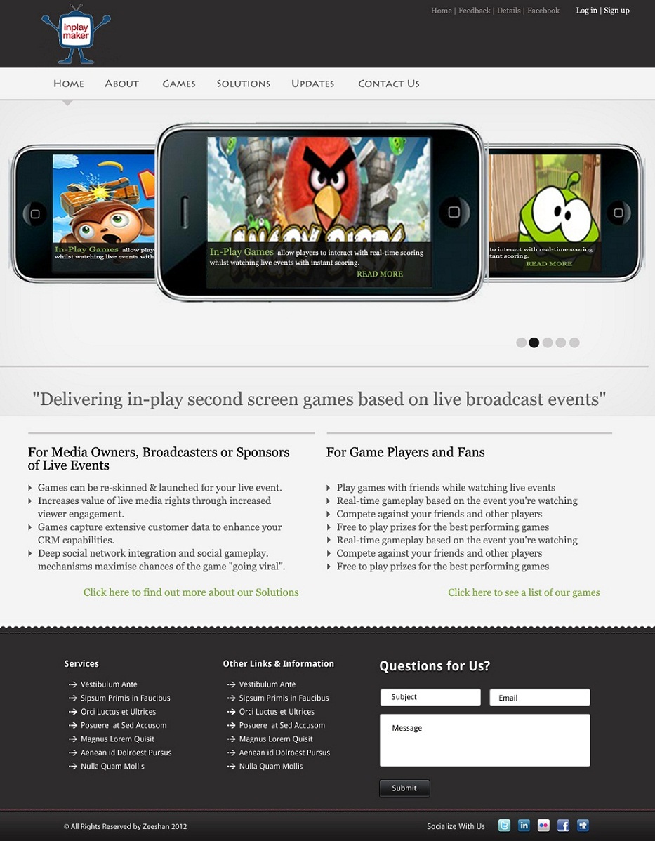 Web Design by Oxygen Creatives for inplaymaker | Design #1049899