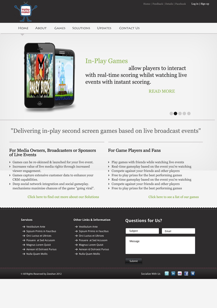 Web Design by Oxygen Creatives for inplaymaker | Design #1064134