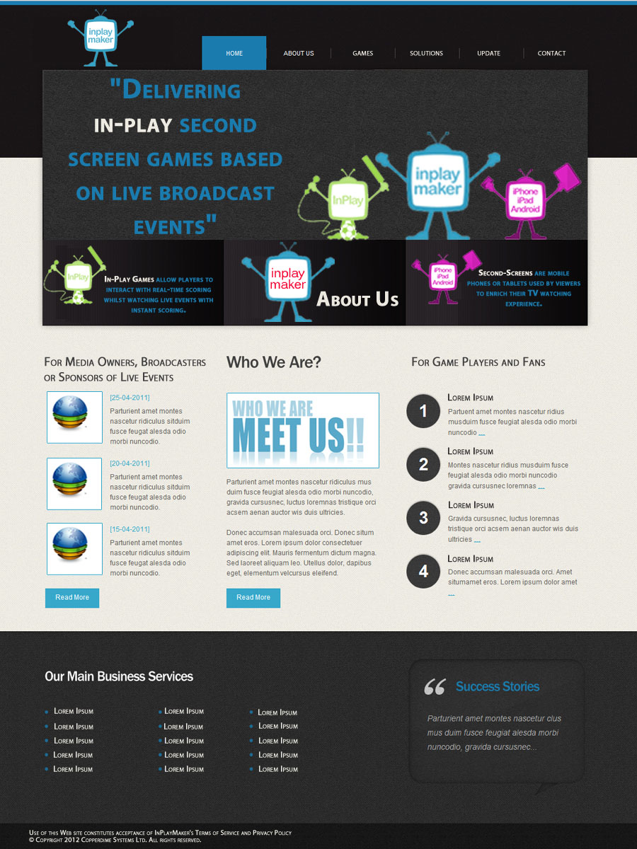 Web Design by amu for inplaymaker | Design #971175