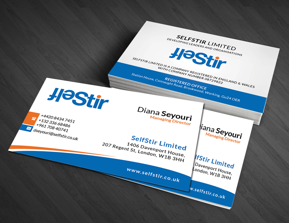 Business Card Design by  Artman for SelfStir Limited | Design #3711119