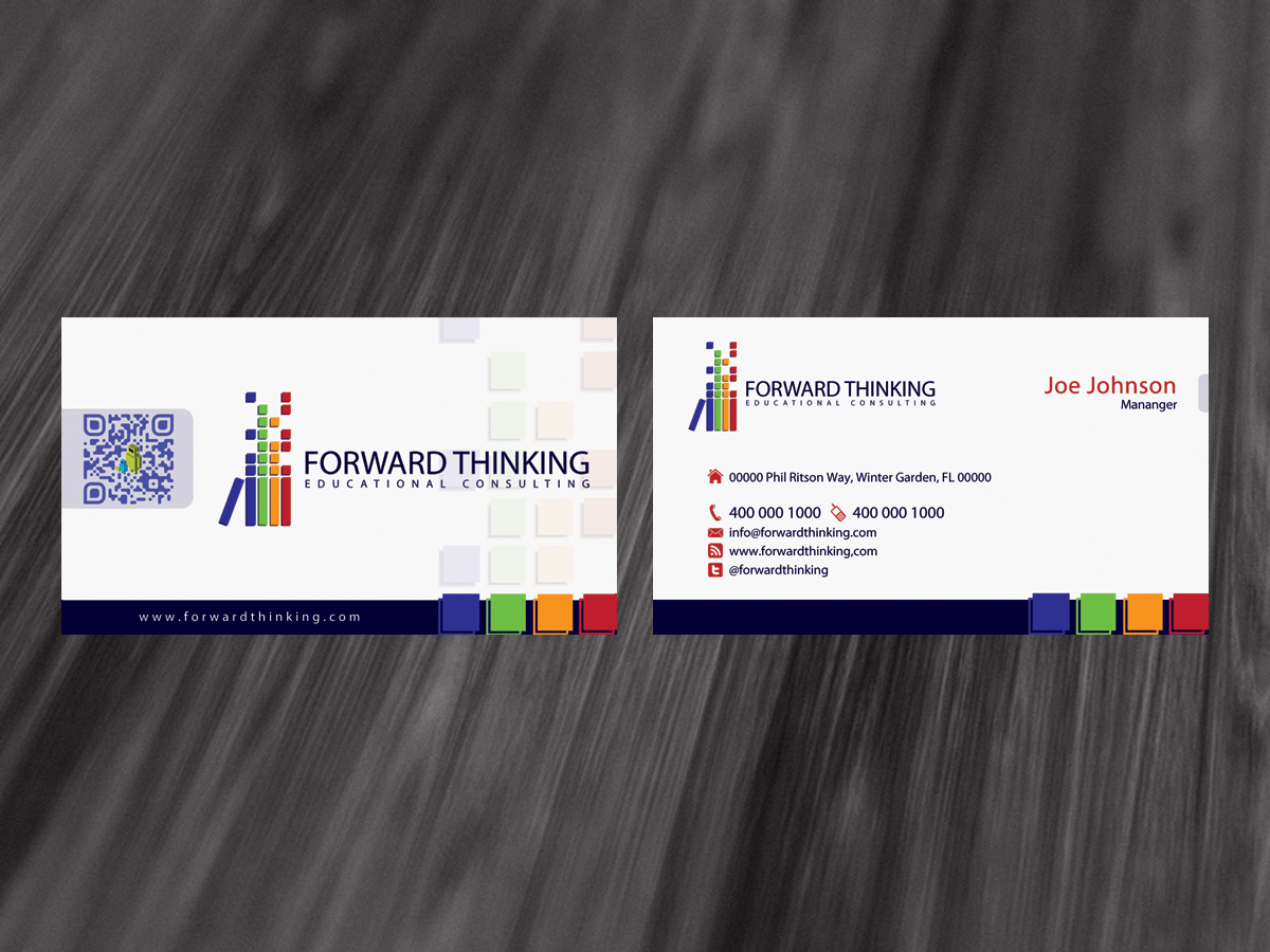 Business Card Design by diRtY.EMM for Forward Thinking EDU | Design: #976684