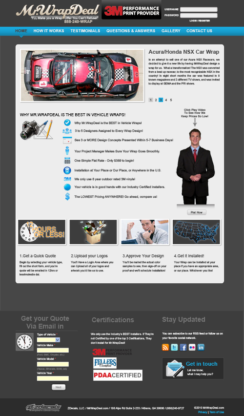 Wordpress Design by Xtilez for MrWrapDeal.com   ZDecals.com | Design #120610