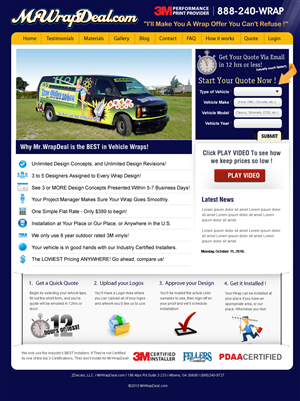 Wordpress Design by webwinner for MrWrapDeal.com   ZDecals.com | Design: #124015