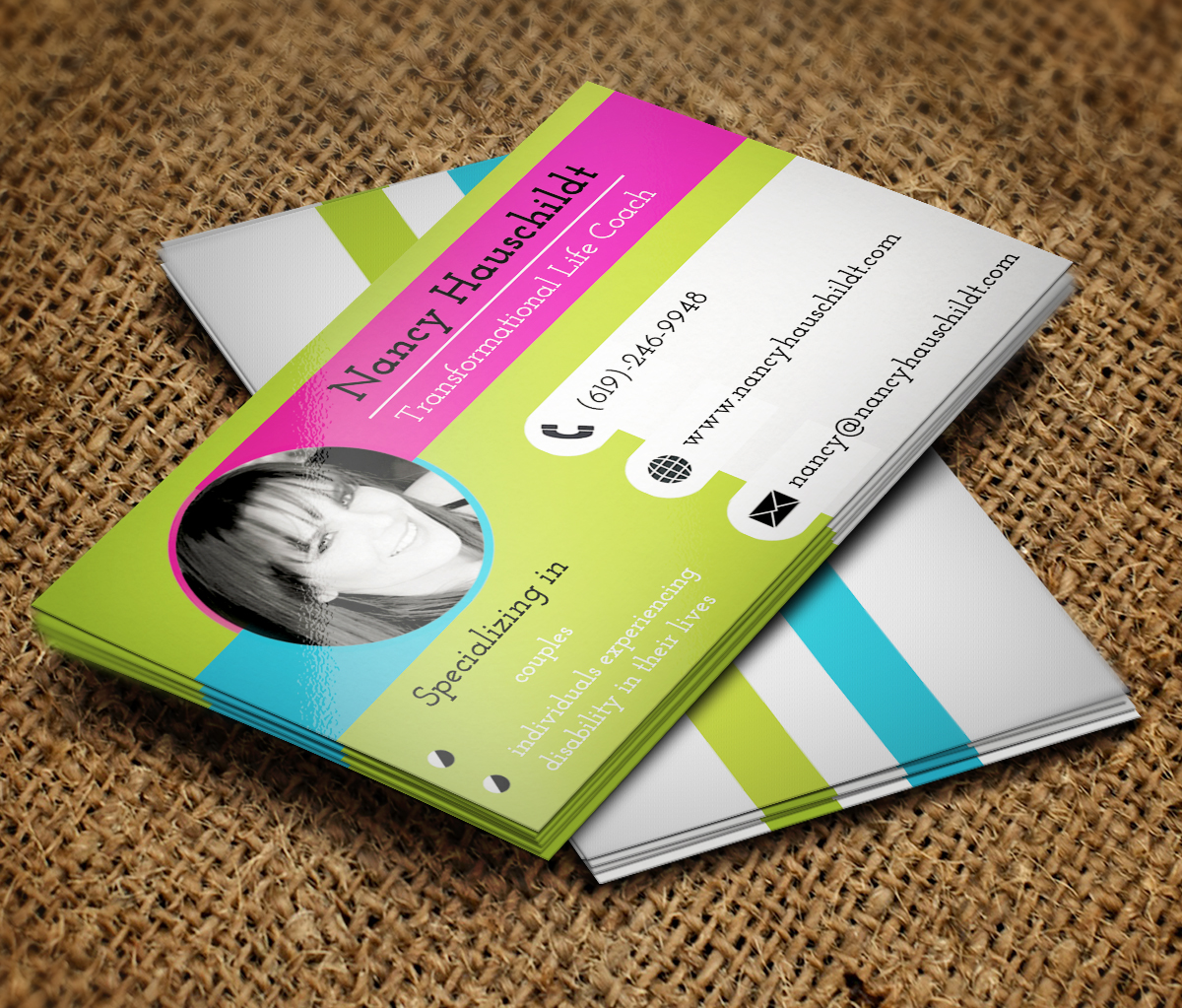 Business Card Design by Lilcess for Nancy Hauschildt Life Coaching | Design #3717472
