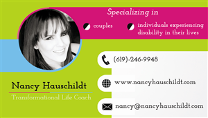 Business Card Design by Lilcess for Nancy Hauschildt Life Coaching | Design: #3717488