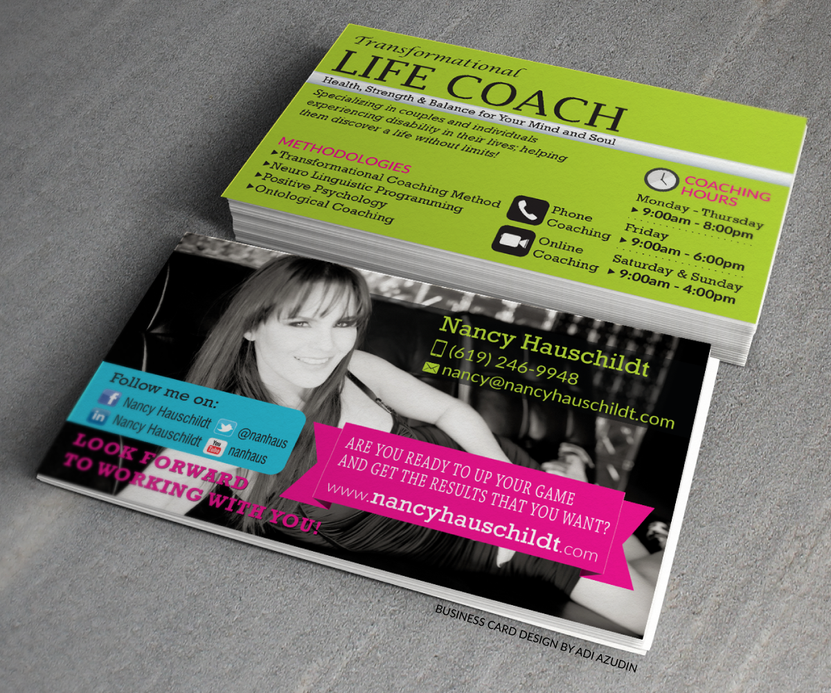 Business Card Design by adiazudin for Nancy Hauschildt Life Coaching | Design #3738665