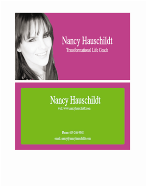 Business Card Design by touqeer21 for Nancy Hauschildt Life Coaching | Design: #3729833