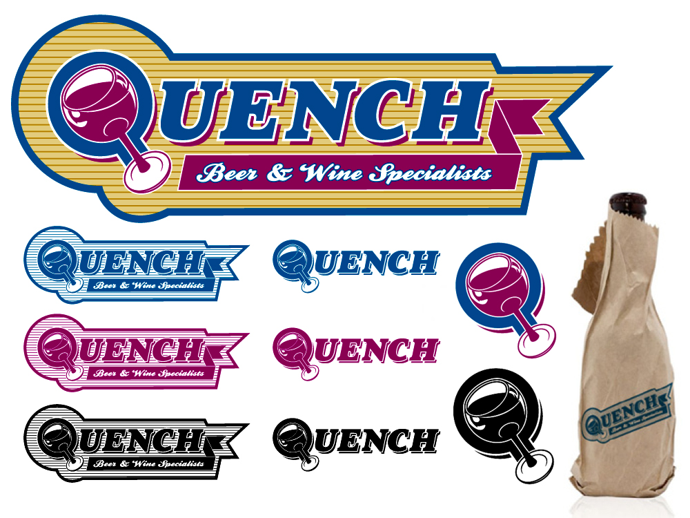 Logo Design by Lee Deville for Quench! Beer & Wine | Design #977599