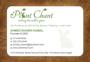 Visitenkarten-Design von Sandy1155 für Plant Chant | Design: #3723470