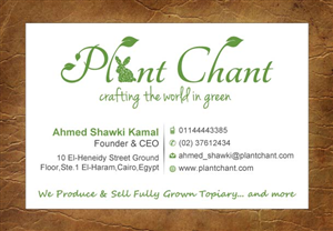 Visitenkarten-Design von Sandy1155 für Plant Chant | Design: #3723475