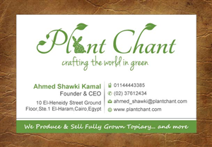 Visitenkarten-Design von Sandy1155 für Plant Chant | Design: #3723478