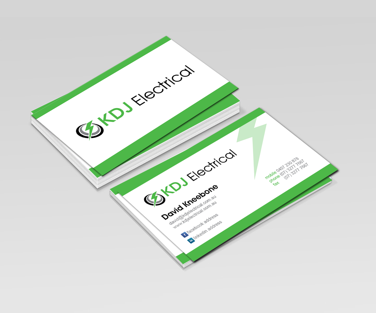 Business Card Design by HeroG®APHIX for KDJ Electrical | Design #3730398
