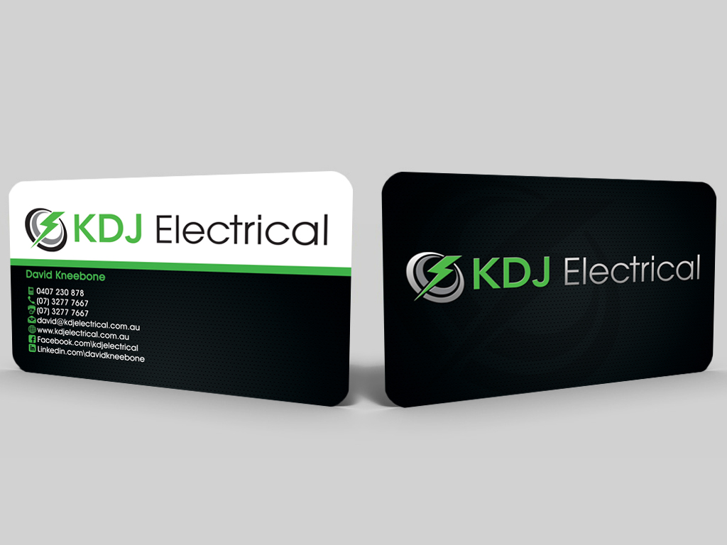 Business Card Design by Hardcore Design for KDJ Electrical | Design #3748674