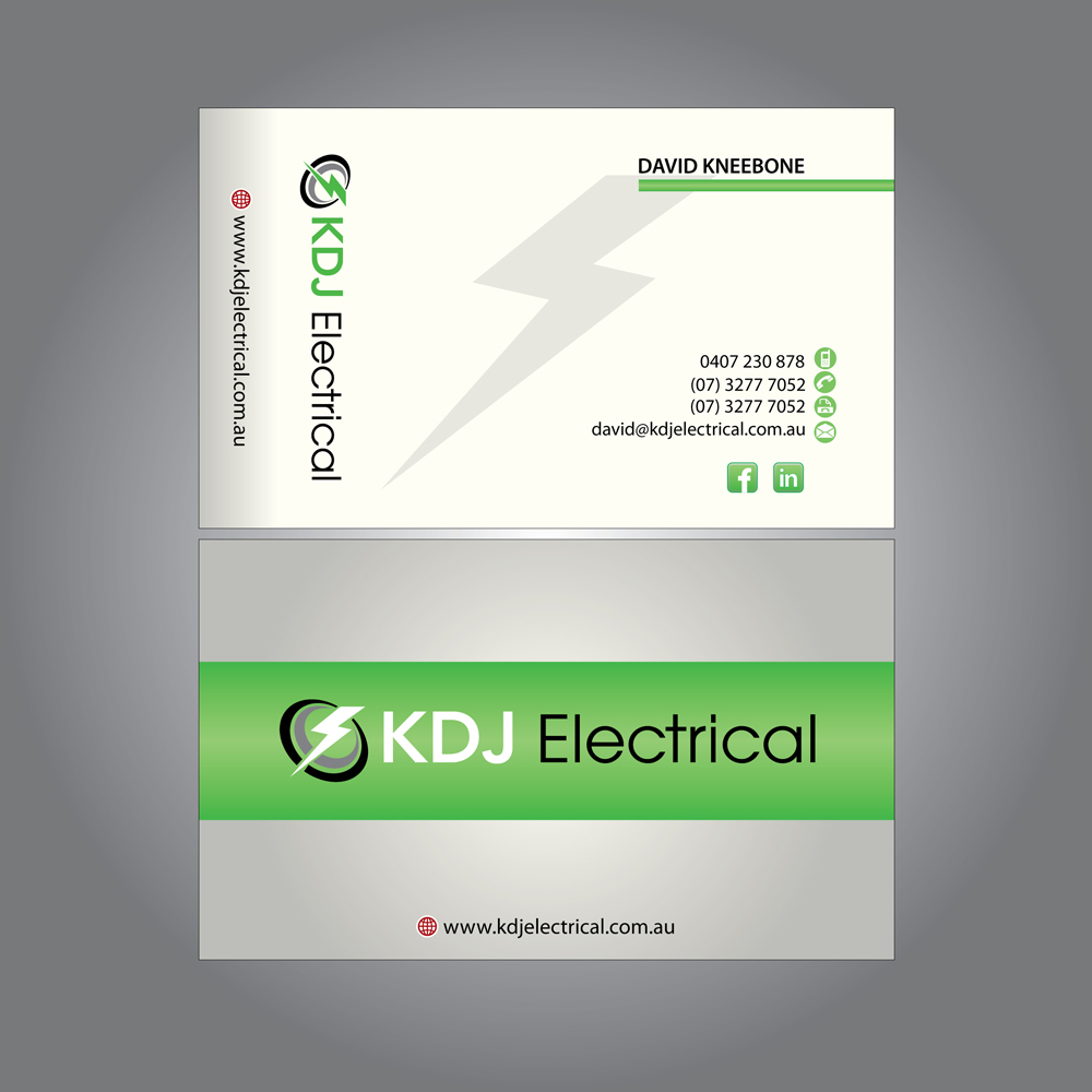 Business Card Design by MTu for KDJ Electrical | Design #3720761