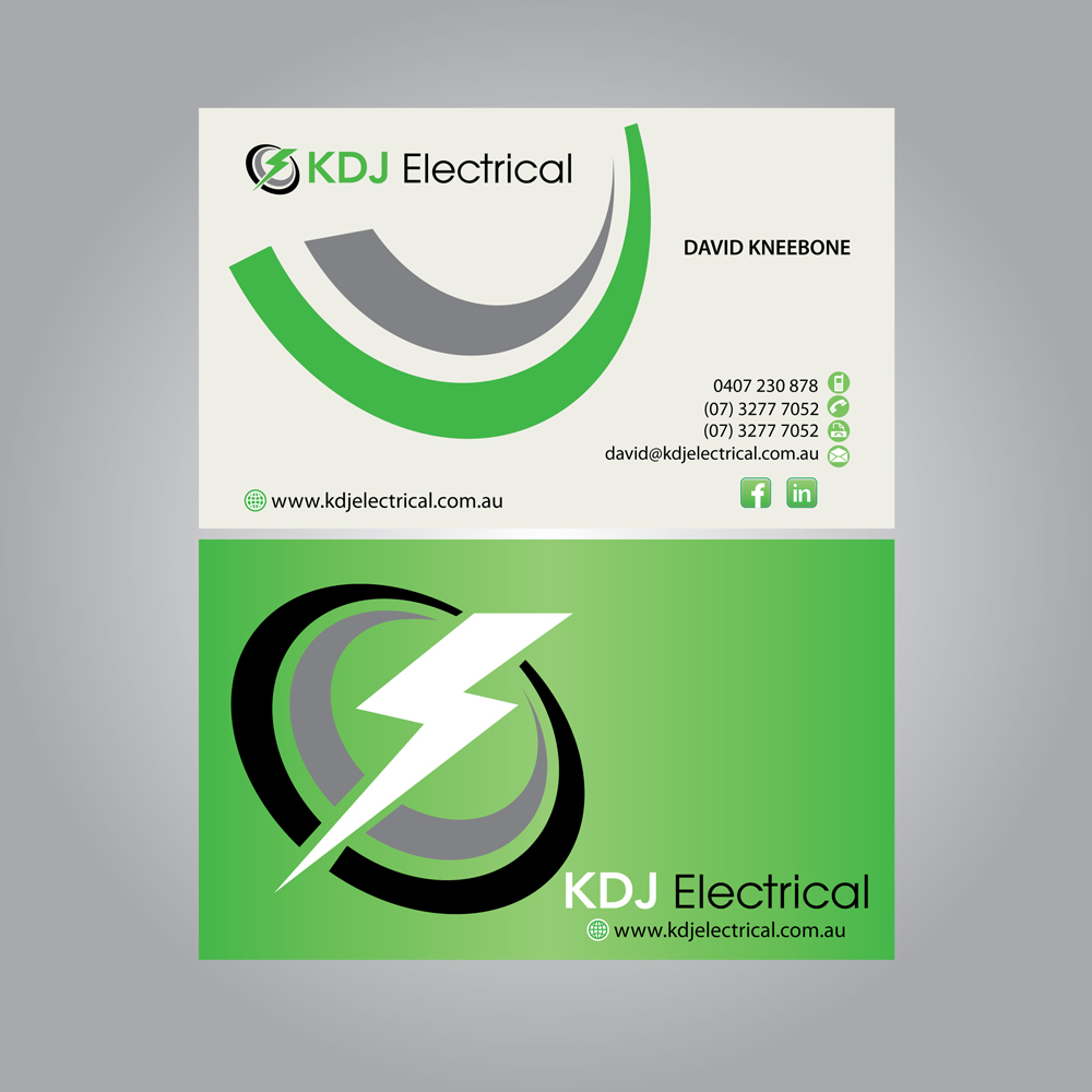 Business Card Design by MTu for KDJ Electrical | Design #3738060