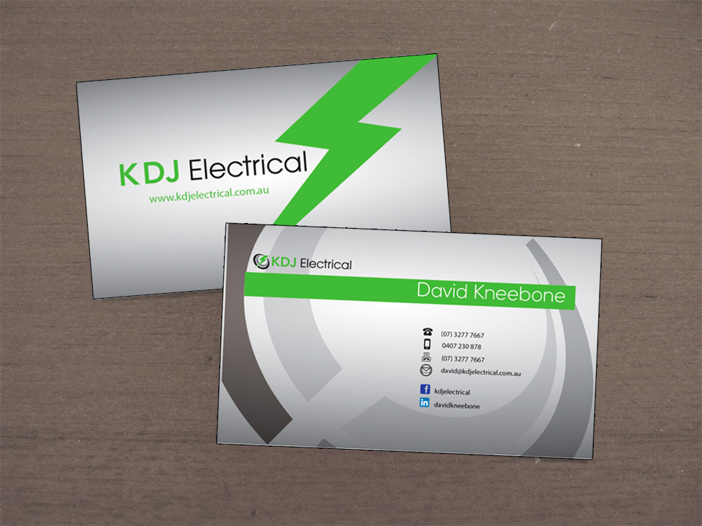 Business Card Design by hmecdesign for KDJ Electrical | Design #3739132