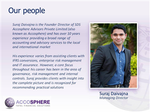 PowerPoint Design by Mel Benton for SDS ACCOSPHERE ADVISORS PRIVATE LIMITED | Design: #3714858