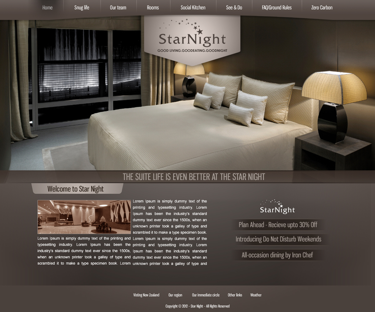 Wordpress Design by webwinner for Starnight Bed and Breakfast | Design #992571