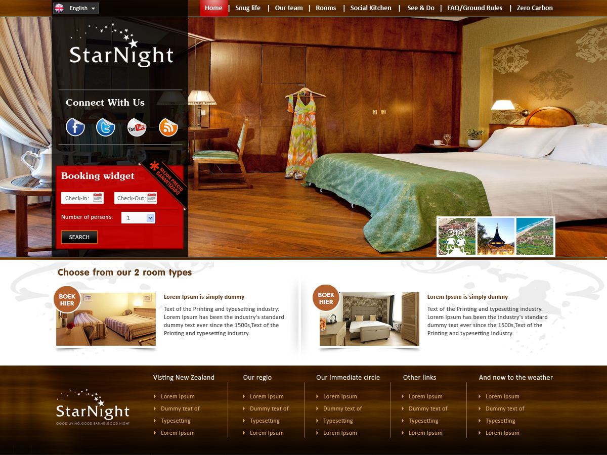Wordpress Design by webxvision for Starnight Bed and Breakfast | Design #1002537