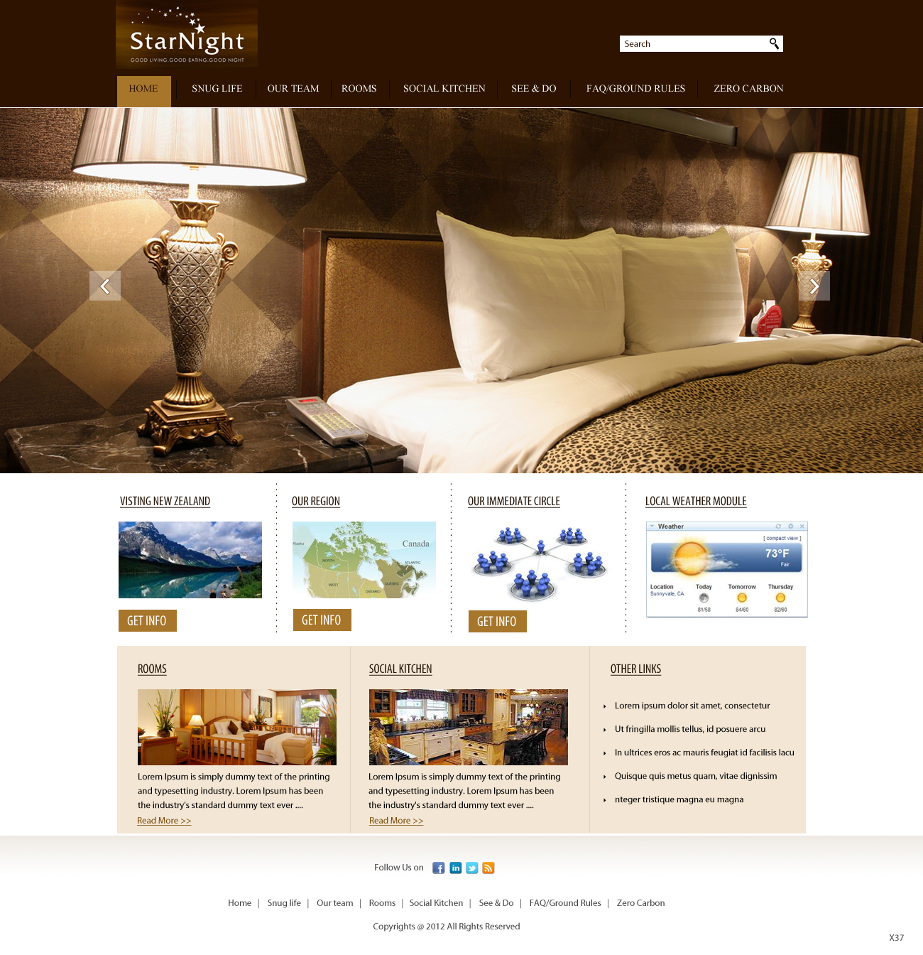 Wordpress Design by pb for Starnight Bed and Breakfast | Design #988726