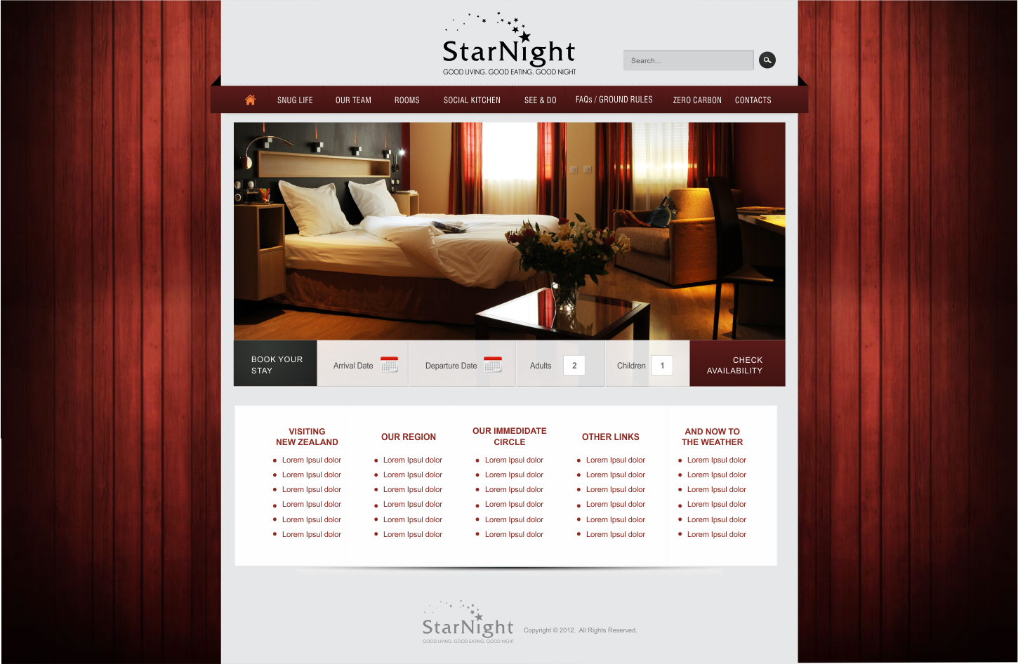 Wordpress Design by CreativeIyke for Starnight Bed and Breakfast | Design #982436