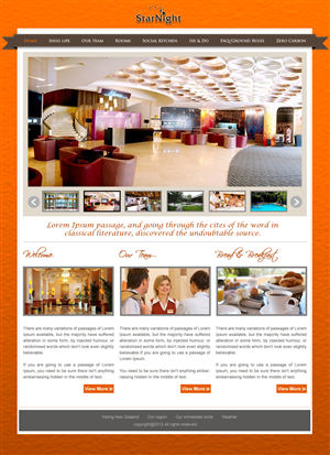 Diseño Wordpress por Vblue para Starnight Bed and Breakfast | Diseño: #995004