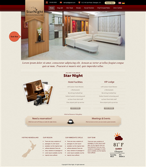 Diseño Wordpress por stn50431 para Starnight Bed and Breakfast | Diseño #990063
