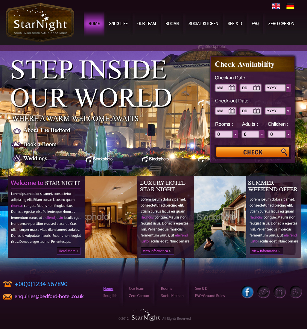 Wordpress Design by Creative Usha for Starnight Bed and Breakfast | Design #1002655