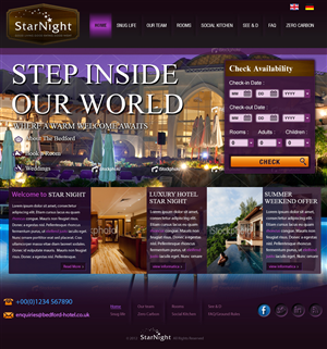 Diseño Wordpress por Creative Usha para Starnight Bed and Breakfast | Diseño: #1002655