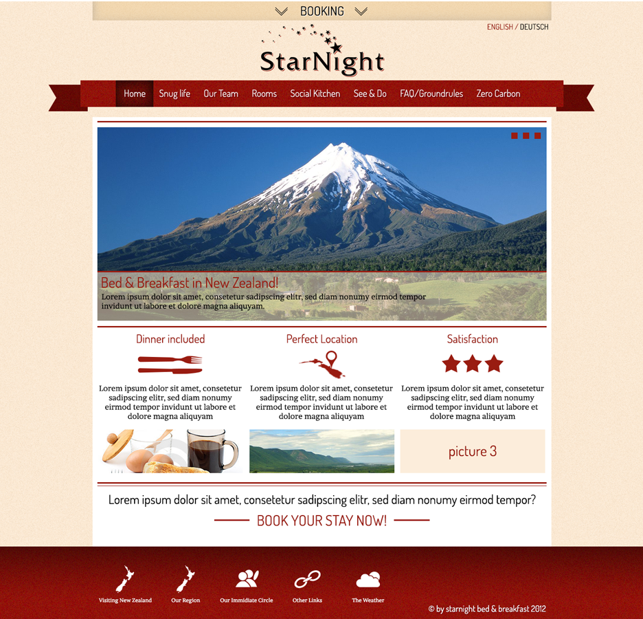 Diseño Wordpress por simpsinator para Starnight Bed and Breakfast | Diseño #990464