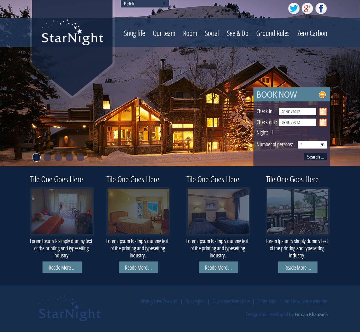 Diseño Wordpress por furqan para Starnight Bed and Breakfast | Diseño #1006134